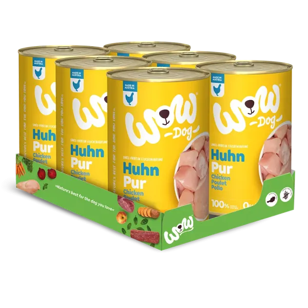 Wow Dog | Mit Huhn PUR 6x400g Dosen